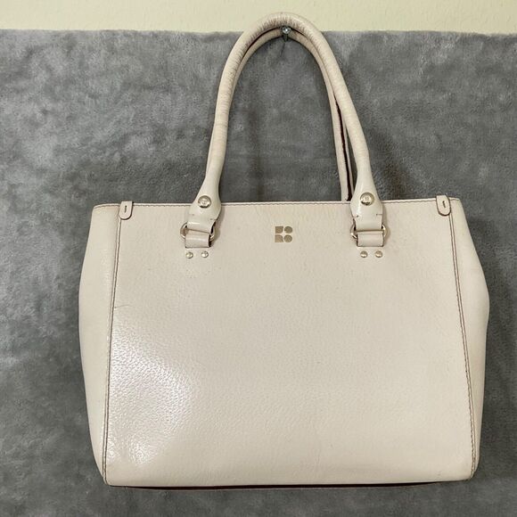 Kate Spade Leather Handbag/tote Ivory Triple compartment footed bag - Picture 12 of 16